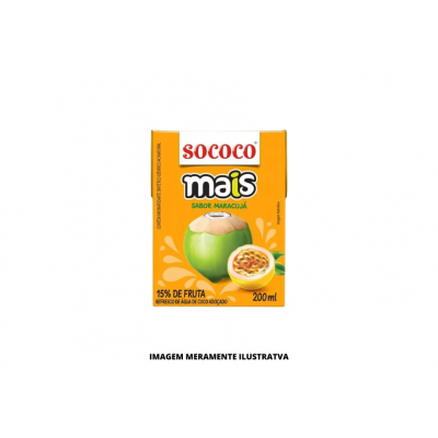 AGUA DE COCO - SOCOCO - 200ML MARACUJA - CX24